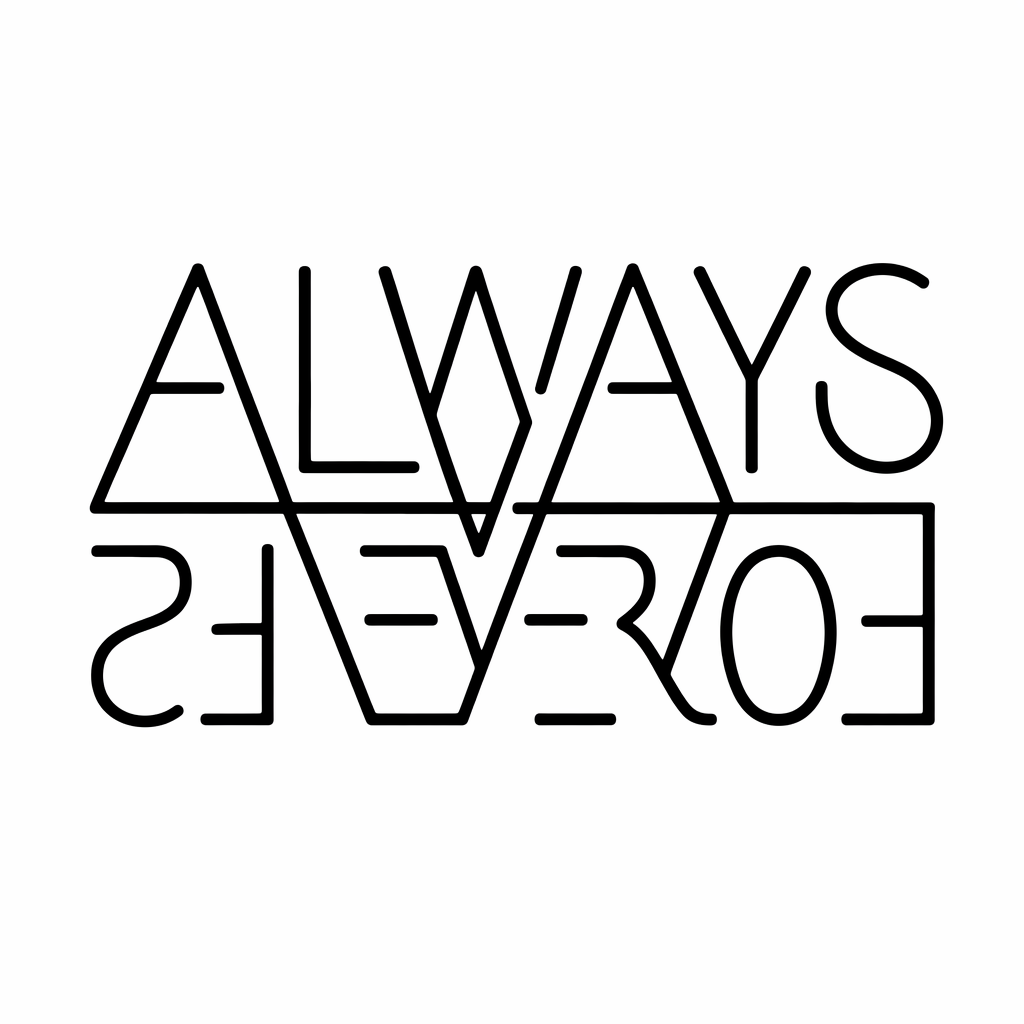 ALWAYS · FOREVER — Fine-line Script ambigram tattoo concept