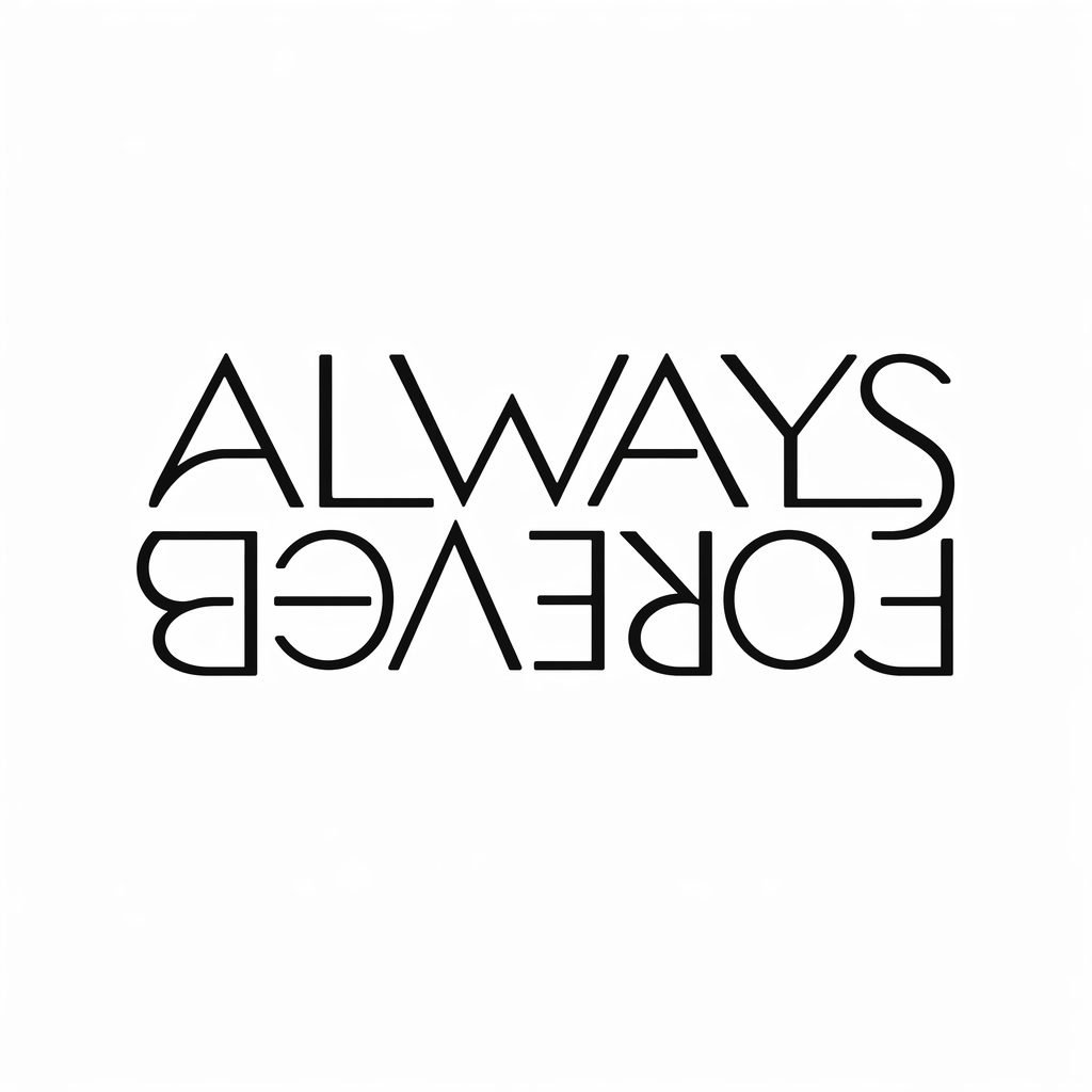 ALWAYS and FOREVER AI ambigram tattoo example