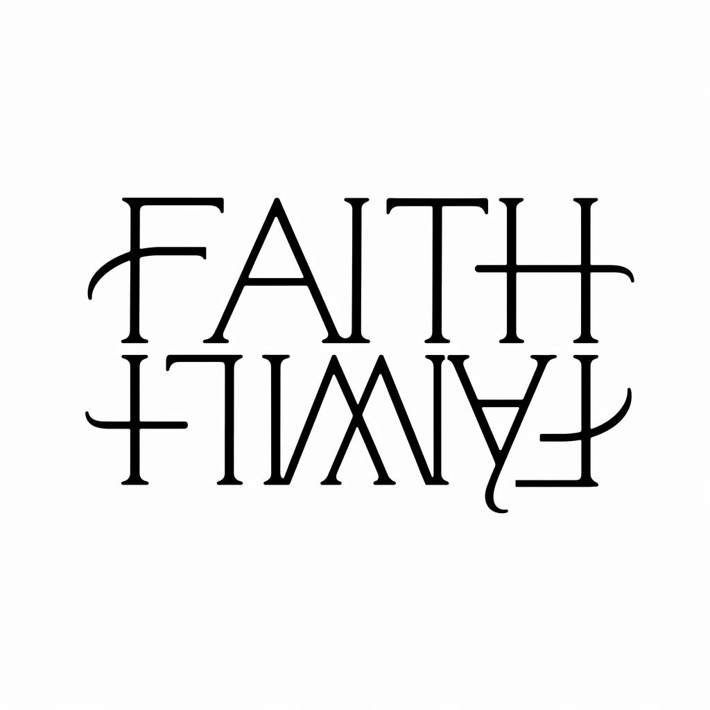FAITH and FAMILY AI ambigram tattoo example